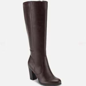 Style & Co Elegant Brown Knee-High Women's Boots Size 7W Extra Wide Calf